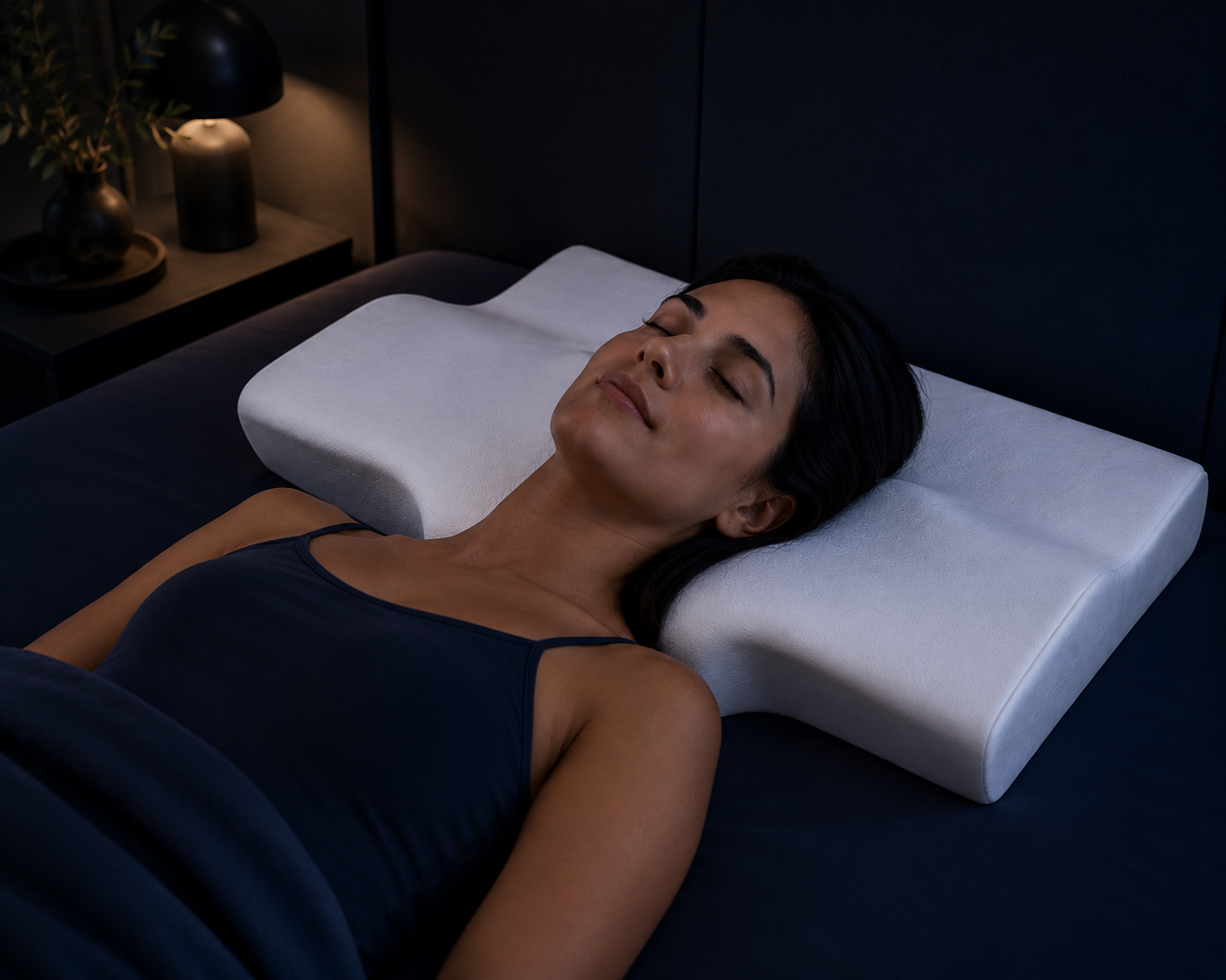 Person sleeping with SpineAlign pillow